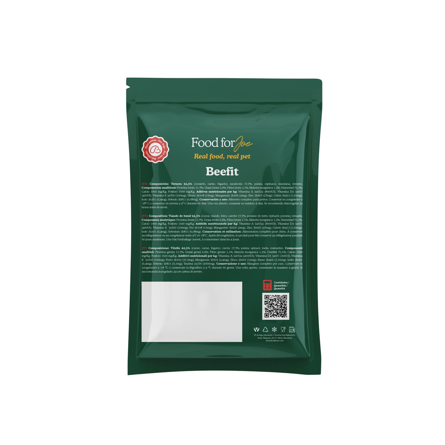 Beefit - menú de ternera para perros 400g