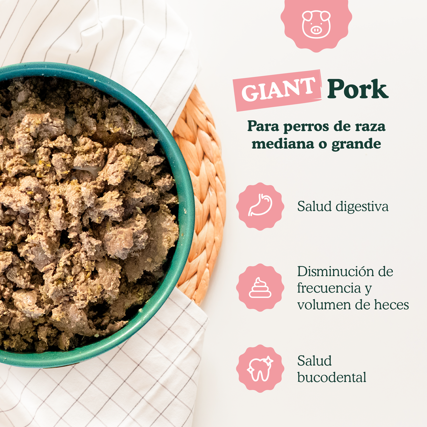 Giant Pork 1200g - Pork recipe for medium and large dogs